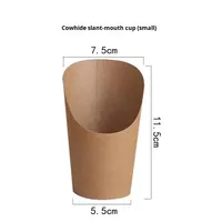 Gobelets jetables en papier kraft pour frites, gaufres, nouilles, personnalisables, pour la restauration rapide, emballage de crème glacée