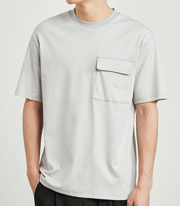 T-<span class=keywords><strong>shirt</strong></span> surdimensionné de haute qualité pour homme avec poche avant, <span class=keywords><strong>tee</strong></span>-<span class=keywords><strong>shirt</strong></span> uni décontracté, grande taille, vêtements en coton pour la vente en gros - Product Image 2