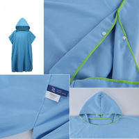 Custom Designed Suede Hooded Surf Poncho Quick Dry Microfiber Towel Summer Ling Robe with Hooded Towel