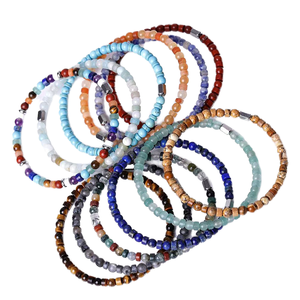 Pulsera Elástica de Cuentas de Piedra Natural de 4mm Hecha a Mano para Mujer, con Energía Curativa, Venta al Por Mayor - Product Image 4