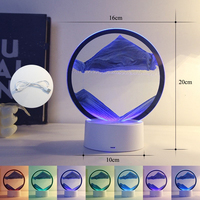 Lampe de table LED en verre à commande tactile DC, avec ornement moderne en ABS à effet sable mouvant, intensité réglable, pour la décoration de chambre et le soulagement du stress