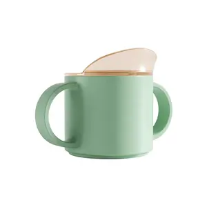 Platos para bebés, taza de entrenamiento con forma de pico de pato, taza para beber con asa para niños pequeños