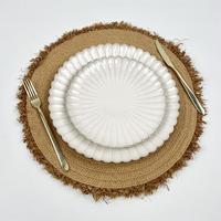 Natürlicher Stil Gefranste Tischsets Boho Runde Gewebte Tischmatten Nachhaltige Handgewebte Platzteller für Hochzeiten und Feiern
