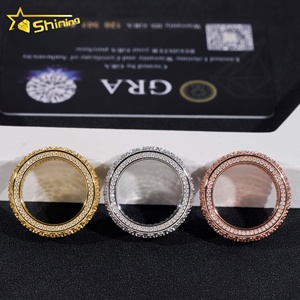 Vượt Qua Kim Cương Tester Hip Hop Đồ Trang Sức 925 Bạc 3 Hàng Đá Hoàn toàn Iced Eternity VVS Kim Cương Moissanite Iced out Ban Nhạc Nhẫn - Product Image 6
