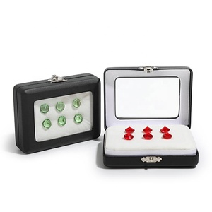 Fabrication quantité minimale de commande 20pcs Noir Stockage Métal Velours <span class=keywords><strong>Perle</strong></span> Présentation Anneaux Cuir <span class=keywords><strong>Diamant</strong></span> Bijoux Plateau Boîte - Product Image 1