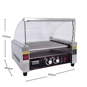 China preço fabricante Comercial 9 Roller Grill Cachorro Quente Máquina de Salsicha aquecedor Industrial