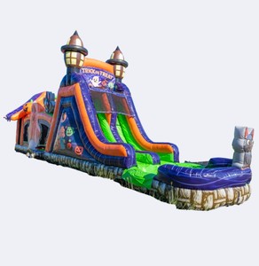 Castillo Inflable con Tobogán para Niños con Temática de Halloween - Castillo Hinchable con Decoración de Fantasma, Gato y Calabaza - Product Image 3