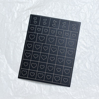 Stiker Nail Art Hollow Out Baru, Template Cat Semprot Dua Fungsi, Dekal Nail Art Hati dan Langit Berbintang untuk Lukisan Gradasi