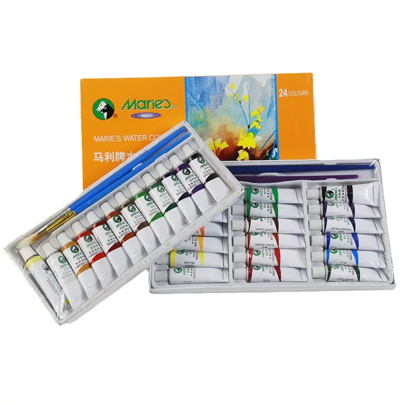 Professional Original Marie's 5/12ml Watercolor Set 12/18/24 Colours For Artists And Students