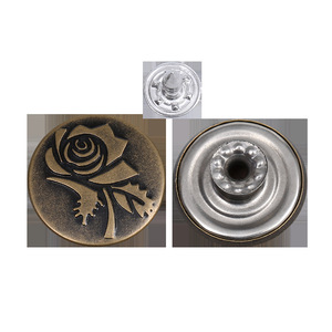 Boutons en métal pour jeans, ronds, vintage, motif étoile gravé, sans nickel, pour vêtements en denim - Product Image 5