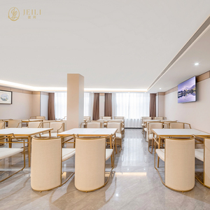 ชุดเฟอร์นิเจอร์ร้านอาหารหนังคุณภาพสูง ดีไซน์เชิงพาณิชย์สำหรับโรงแรมหรูและร้านกาแฟ โต๊ะและเก้าอี้หินอ่อนระดับพรีเมียม - Product Image 4