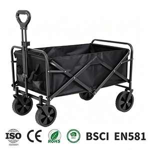 Wagon pliant Portable plate-forme OEM en plastique Durable pour les pique-niques en plein air supermarché Shopping <span class=keywords><strong>voiture</strong></span> Camping main pousser tirer remorque - Product Image 1