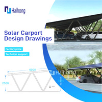 Structure de carport solaire en aluminium galvanisé à chaud sur mesure, panneau argent/noir, étanche, garantie 25 ans pour la vente en gros