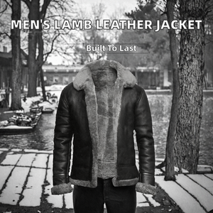 Veste de motard en cuir d'agneau véritable pour homme, mode d'hiver 2025, style streetwear, col montant, coupe-vent, logo personnalisé sur le devant, vente en gros - Product Image 2