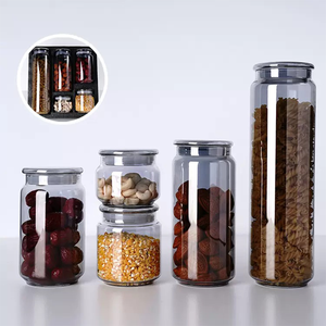 Recipiente de lujo para alimentos, frasco de vidrio ámbar hermético, frasco de vidrio colorido con tapa de vidrio para alimentos, frasco de vidrio de alta calidad para almacenamiento en la cocina. - Product Image 3