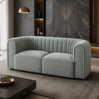 Ensemble de canapés modulaires YUANCHANG - Revêtement en tissu, pieds en acier inoxydable, design carré, garnissage en éponge, meubles de salon modulaires pour la maison