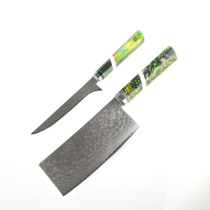 LHDM76CB 67層VG10炭素鋼ダマスカスナイフステンレス鋼キッチンナイフコンボクリーバーキッチンフィレットナイフセット - Product Image 1