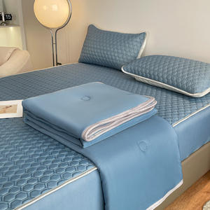 แผ่นรองที่นอนยางพาราเย็น150x200ซม. ชุด4ชิ้นสำหรับฤดูร้อนผ้าห่มหรูหราระบายอากาศได้ดี - Product Image 6