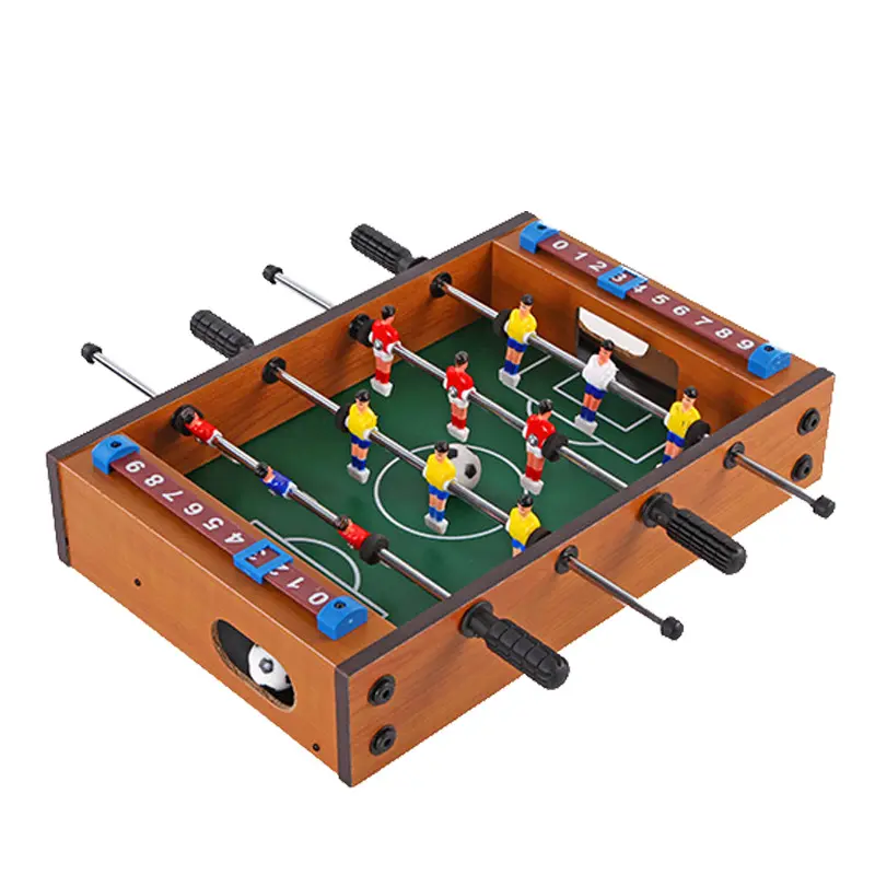 Ahşap interaktif spor masa fussball ekipmanları foosball bobolin de mesa bebek ayak foosbal futbol futbol oyun masası