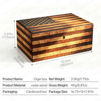 CIGARLOONG Humidor à cigares vintage en cèdre, capacité 120 cigares, avec hygromètre et humidificateur intégrés, boîte de rangement premium pour cigares