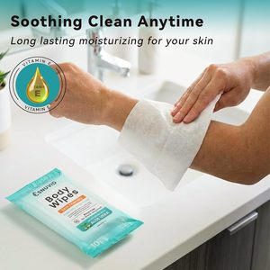 Salviette Corpo XL Senza Risciacquo, Confezione da 10, per Adulti, Doccia, Bagno, Anziani, Viaggi, Campeggio, Palestra, Auto e Persone Allettate - Product Image 5