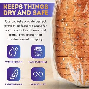 Sacs d'emballage de pain en plastique transparent BOPP & OPP recyclé sérigraphié personnalisable avec poignée à longueur de main pour le stockage des aliments - Product Image 4