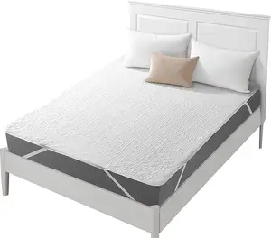 Housse de protection de matelas Queen imperméable matelassé ajusté doux coton housse lavable matelas protecteur de lit avec bande élastique