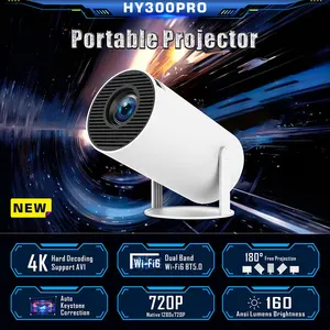 CRELANDER HY300 Pro Mini Projector 4k 720P HD Dual Band LCD Android 11 WIFI 6 +Bluetooth 5.0 Ultra Portable Smart Projector