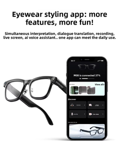 AI Smart <b>Glasses</b> With <b>Camera</b> Single Lens Plastic Titanium Frame Black Sunglasses Wearable Tech M08E - Product Image 4