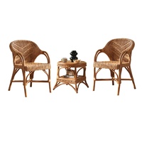 Meubles de salon modernes de style français de Foshan, table et chaises de salle à manger rondes en rotin tissé pour la cuisine, le restaurant et la maison