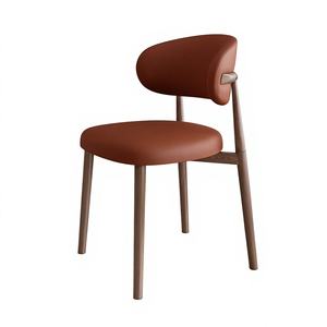 Nueva Silla de Comedor de Diseño Moderno en Acero Sólido con Tapicería de Cuero para Uso en Villas y Hoteles, Color Beige Arena, en Oferta - Product Image 5