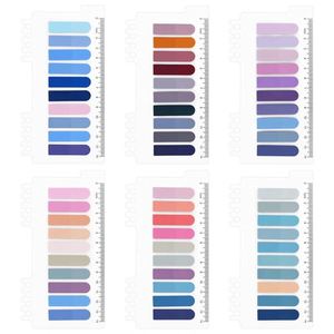 6 Etiquetas Adhesivas Transparentes de Colores Pastel para Marcar Páginas de Libros y Archivos, Regla de Índice de Colores, Notas Adhesivas, Banderitas - Product Image 1