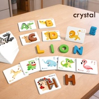 Rompecabezas de Aprendizaje Temprano Educativo, Tablero de Rompecabezas 3D con Números y Palabras en Inglés, Alfabeto Digital Pequeño de Cristal