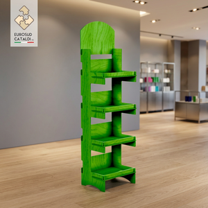 Espositore in legno verde della migliore qualità EUROSUD CATALDI Made in Italy betulla altezza 170 cm per negozi e supermercati - Product Image 3