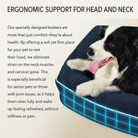 Coussin orthopédique pour chien avec appui-tête surélevé, soutien du cou, mousse alvéolée, imperméable, antidérapant, lavable, en peluche