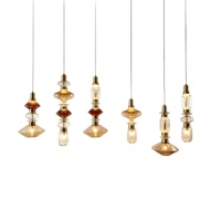 Lustre moderne en verre et fer forgé pour hôtels, appartements et locaux commerciaux de style européen