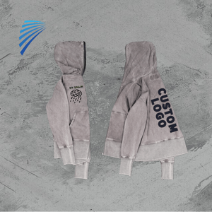 Sweat à capuche personnalisé de luxe, broderie, streetwear, molleton, vintage, surdimensionné, fermeture éclair - Product Image 1