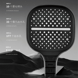 Jboyun Shower Head <b>Set</b> <b>Square</b> Adjustable Spray Massage Rain Shower Portable 220352 - Product Image 2