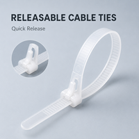 Bridas de nailon reutilizables y ajustables con cierre rápido para gestión de cables en el hogar, oficina, jardín e industria