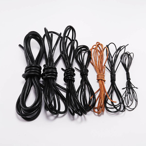 Genuine <b>Leather</b> Round Cowhide Rope Black Dark Brown Khaki Jewelry Making Supplies For <b>Bracelets</b> And Accessories - Product Image 2