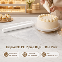 50 pièces de poches à douille jetables pour gâteaux, crème glacée, pâtisserie, garniture et décoration, fournitures de pâtisserie, taille personnalisée 8/10/12/14/16 pouces