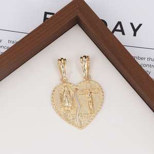 Pareja <span class=keywords><strong>de</strong></span> moda Joyería religiosa católica <span class=keywords><strong>Virgen</strong></span> y Jesús Amor Colgante 18K Chapado en oro <span class=keywords><strong>Virgen</strong></span> <span class=keywords><strong>De</strong></span> <span class=keywords><strong>Guadalupe</strong></span> Colgante - Product Image 3