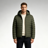 Herren Übergrößen Kapuzenjacke mit Stehkragen und Reißverschluss, Tiefgrau, Anpassbare Packbare Wasserdichte Winddichte Unisex Winter Streetwear Pufferjacke
