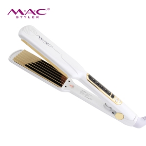 MAC Styler Wide Plate Hair Crimper Nano Titanium <span class=keywords><strong>Pro</strong></span> <span class=keywords><strong>230</strong></span> Fer à friser volumisant blanc or, outil de coiffure professionnel, 1 an d'utilisation en extérieur - Product Image 1