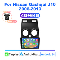 Unidad de Control Central GPS Navi para Nissan Qashqai J10 2006-2013 Radio de coche inalámbrico Carplay Android 14 REPRODUCTOR DE DVD Multimedia automático
