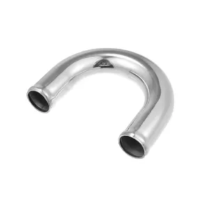 Universal 180 Degree U Bend Elbow Air Intake Tube Silver Tone For Car Alloy Aluminum Intercooler Turbo Bend Pipe