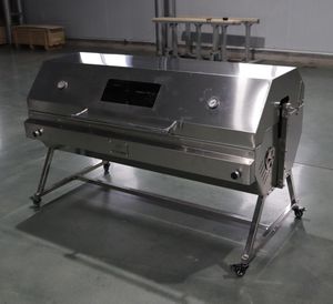 Horno Asador <span class=keywords><strong>de</strong></span> Acero Inoxidable para Uso Doméstico y en Restaurantes, Ahumador <span class=keywords><strong>de</strong></span> Jardín y Parrilla Comercial con Carro para Barbacoa - Product Image 2