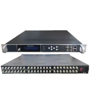 Fta iptv transmodulator 8ch 24 saluran dvbt isdbt qam catv rf modulator digital