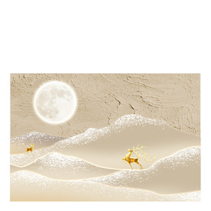 Carta <span class=keywords><strong>da</strong></span> Parati Murale 3D Impermeabile con <span class=keywords><strong>Cervo</strong></span> Dorato, Montagna e Luna per Decorazione Interna di Soggiorno e Camera <span class=keywords><strong>da</strong></span> Letto - Product Image 5
