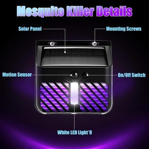 Matamosquitos Solar para Exteriores, Trampa Eléctrica Impermeable para Insectos con Luz LED para Jardín y Patio - Product Image 2